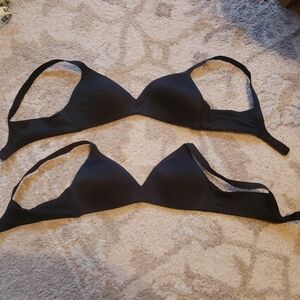 2 Black Warner Padded Bras size 34 A